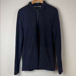 Ted Baker Men's Dark Blue Zip-Up Sweater Size Large